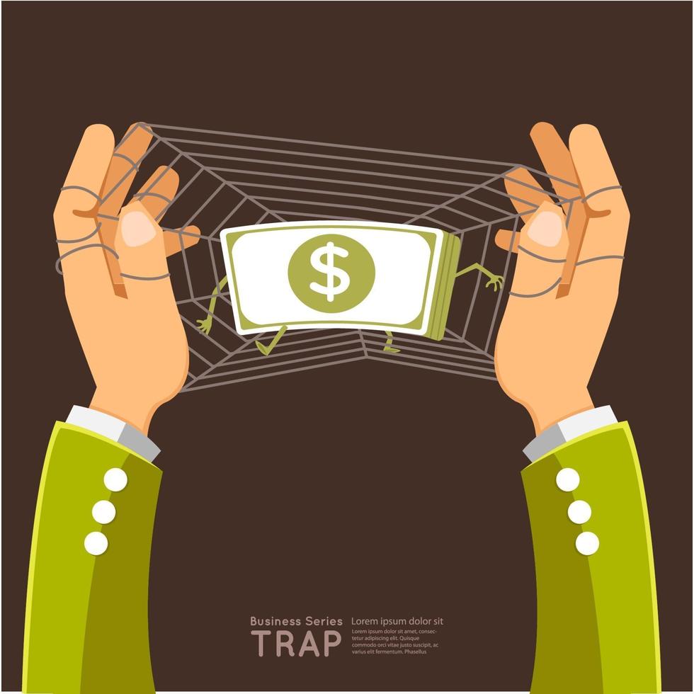 illustrazione concetto di denaro trappola vettore