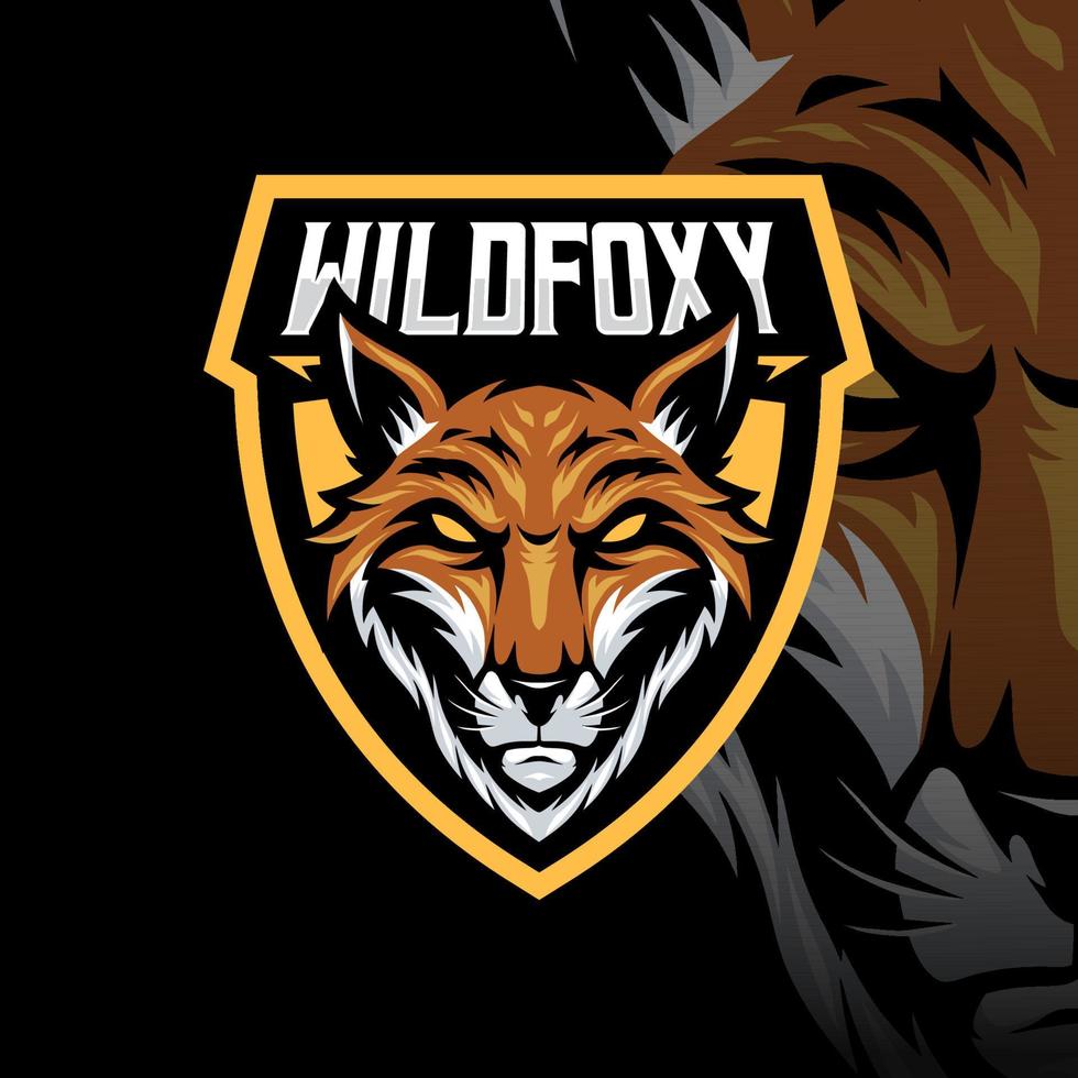 portafortuna di selvaggio foxy quello è adatto per e-sport gioco logo modello vettore