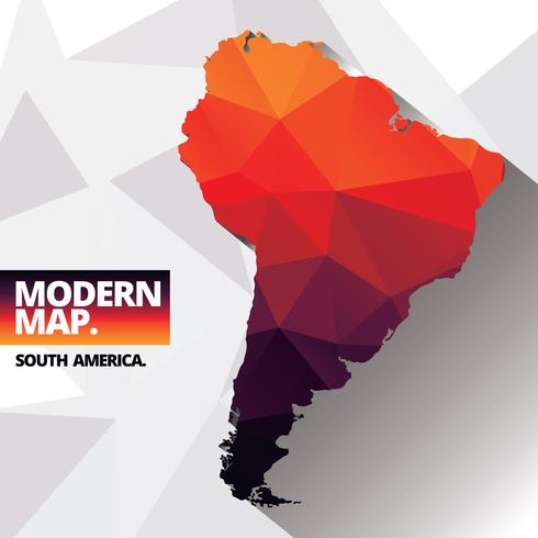 Mappa moderna del Sud America vettore