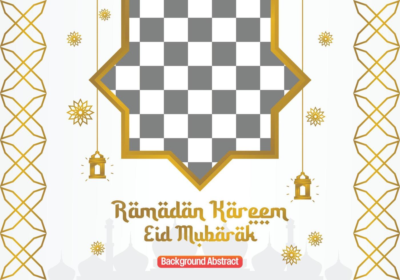 modificabile Ramadan vendita manifesto modello. con mandala ornamenti, lanterne e il silhouette di un' moschea. design per sociale media, striscione, saluto carta e ragnatela. islamico vacanza vettore illustrazione