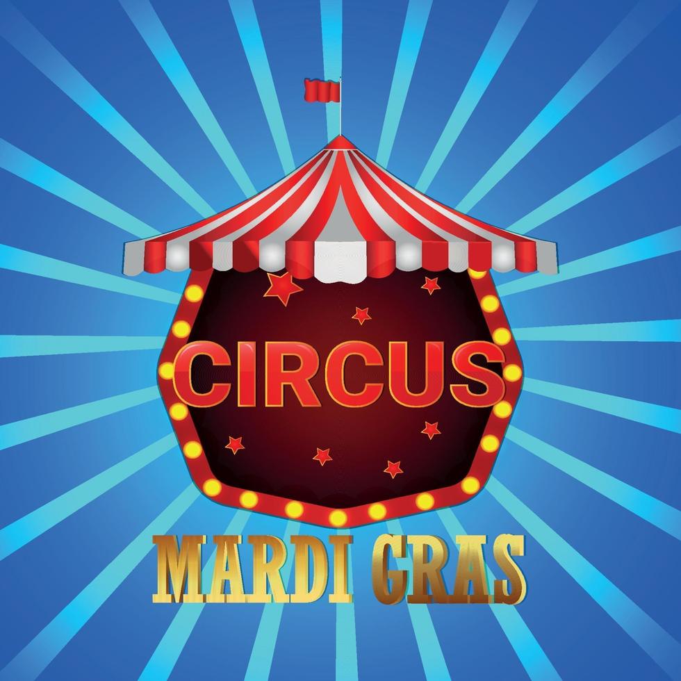 sfondo di festa del circo vintage realistico mardi gras vettore