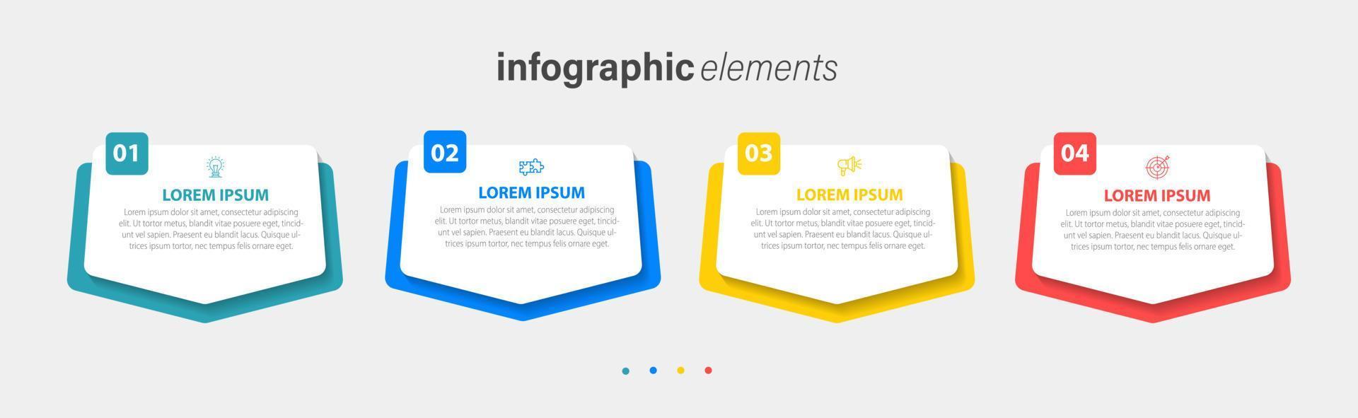 modello di progettazione infografica vettoriale con 4 opzioni o passaggi