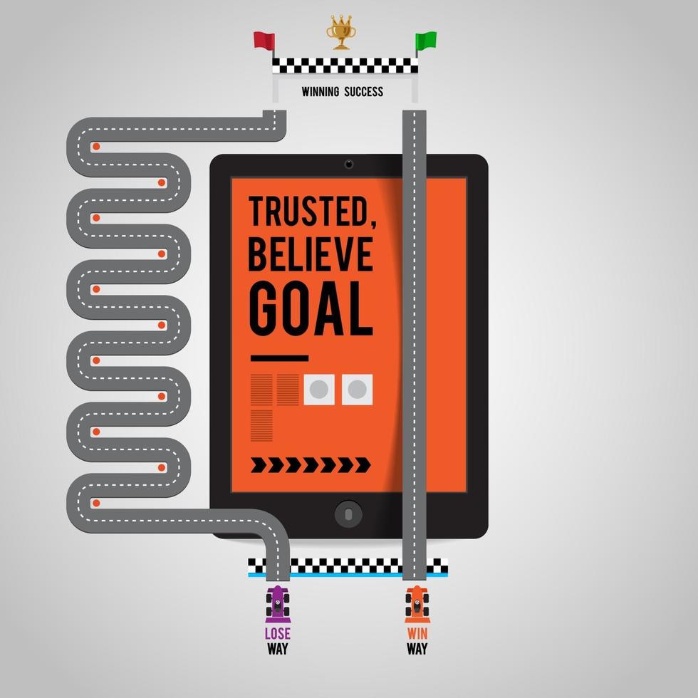 illustrazione concetto di business drive to goal vettore