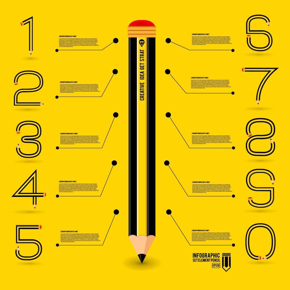 illustrazioni di infografica a matita vettore