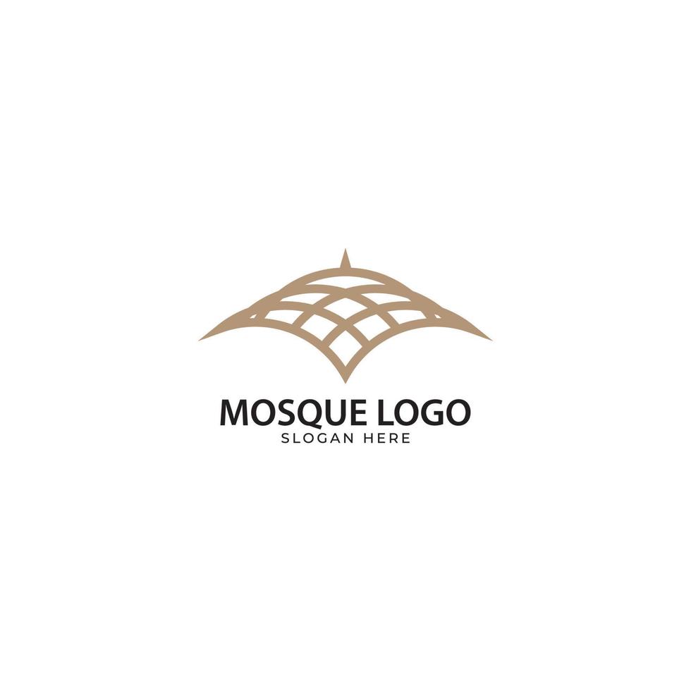moschea cupola piatto logo semplice linea forma. vettore illustrazione.