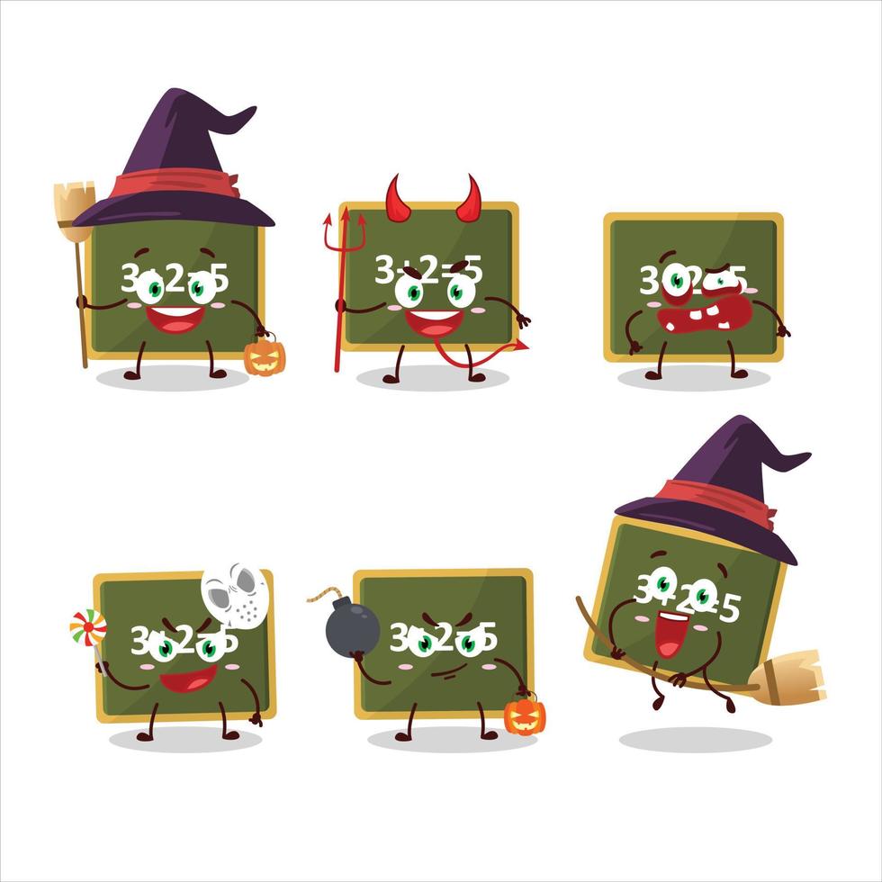 Halloween espressione emoticon con cartone animato personaggio di gesso tavola vettore