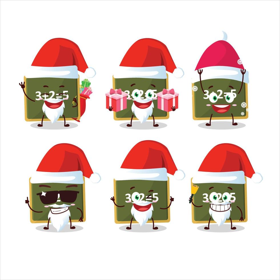 Santa Claus emoticon con gesso tavola cartone animato personaggio vettore