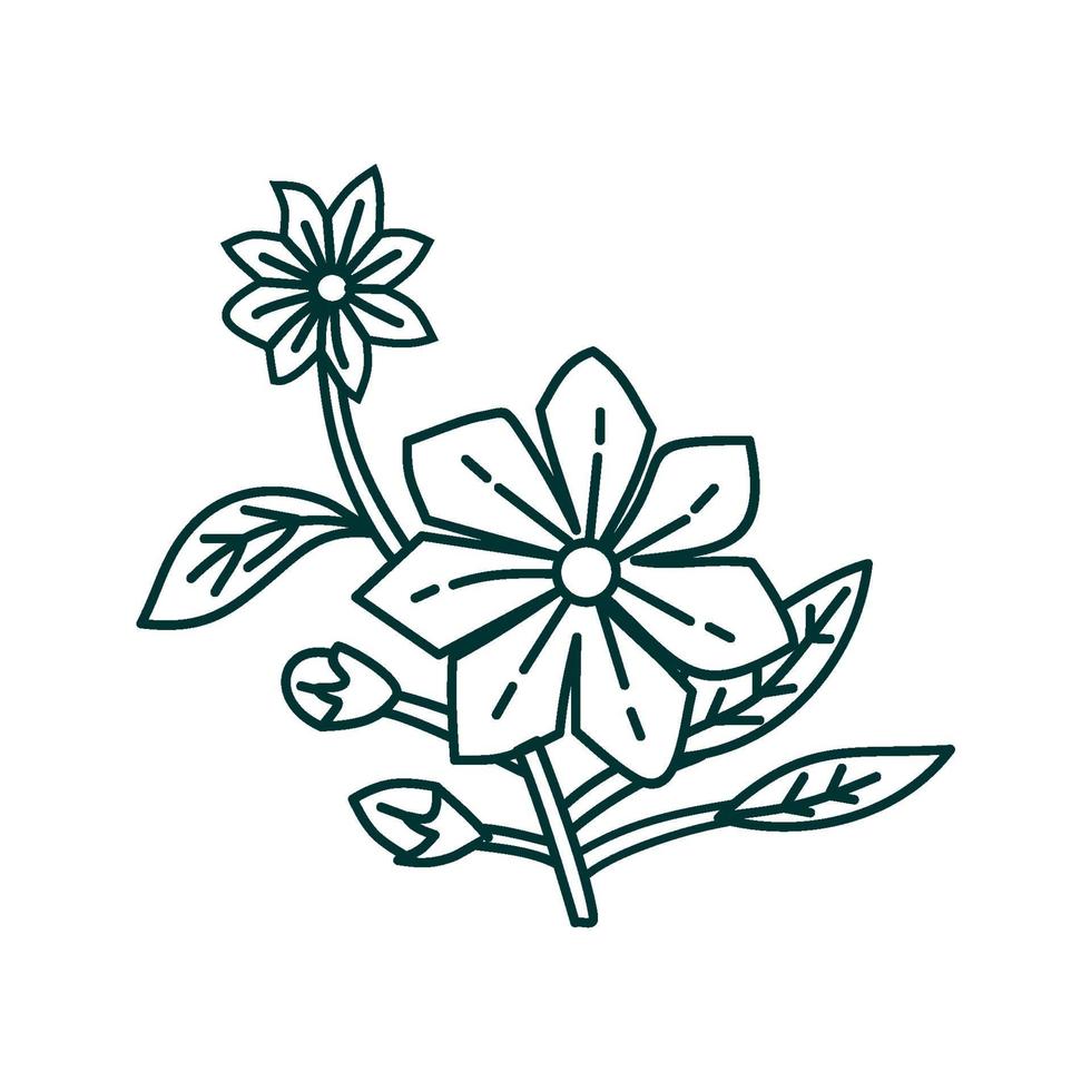 modello di progettazione dell'illustrazione della foglia del fiore vettore