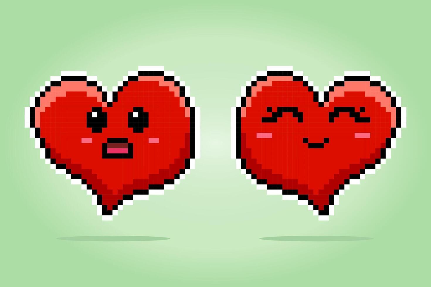 8 bit pixel cuore carattere. amore icona coppia nel vettore illustrazioni