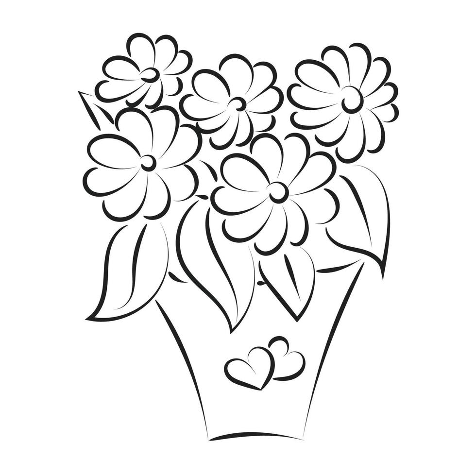 primavera fiori pentola. mano disegnato colorazione giardino fiori per Stampa o uso come manifesto, carta, aviatore o t camicia vettore