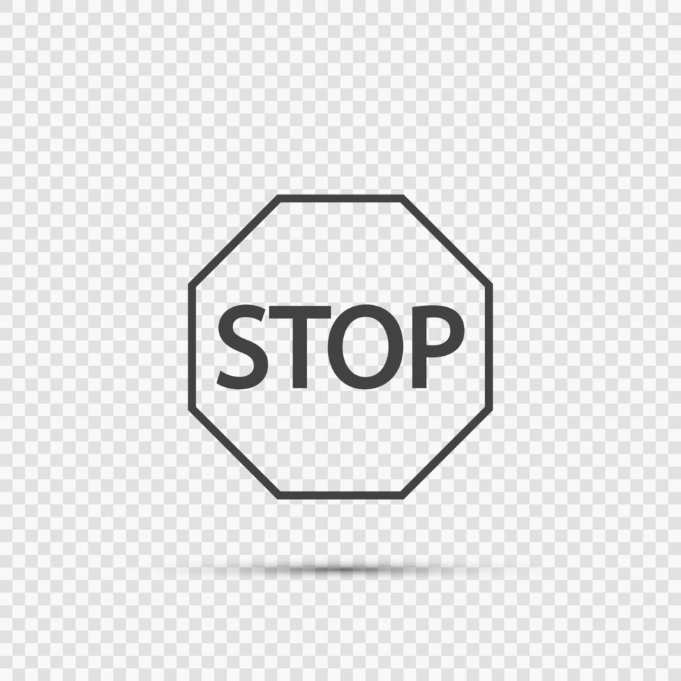 Icone del segnale di stop su sfondo trasparente vettore