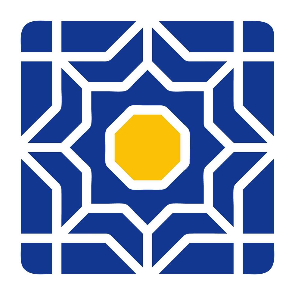 decorazione icona solido blu giallo colore Ramadan simbolo Perfetto. vettore