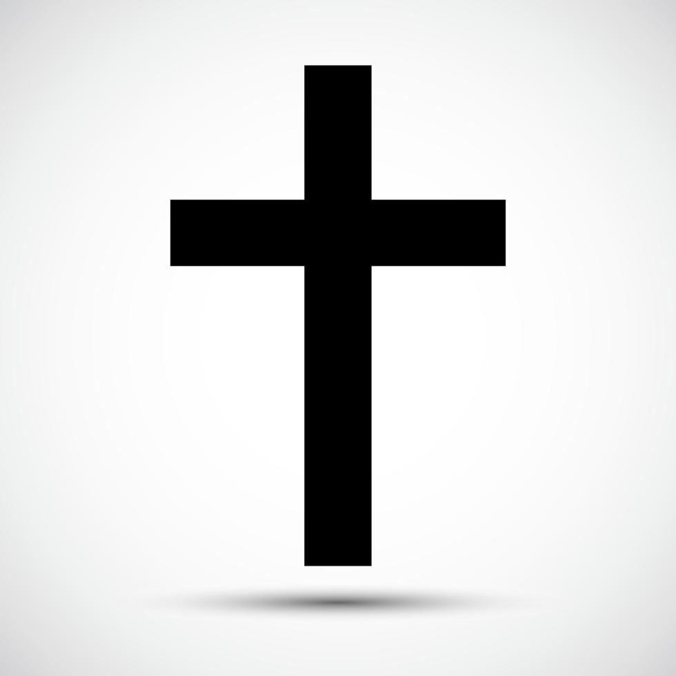 Christian croce icona simbolo segno isolare su sfondo bianco, illustrazione vettoriale eps.10