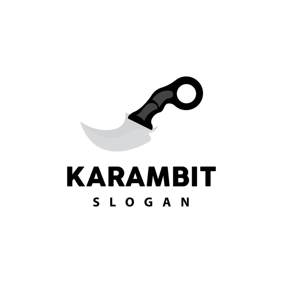 kerambit logo, Indonesia combattente arma vettore, ninja combattente attrezzo semplice disegno, modello illustrazione simbolo icona vettore