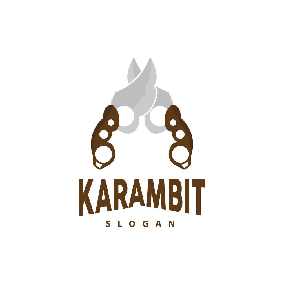 kerambit logo, Indonesia combattente arma vettore, ninja combattente attrezzo semplice disegno, modello illustrazione simbolo icona vettore