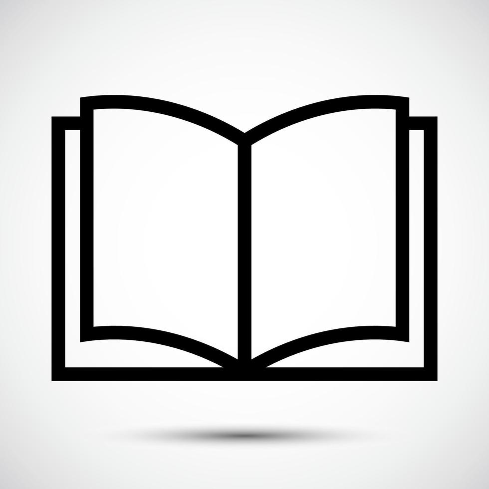 icona del libro simbolo nero isolare su sfondo bianco, illustrazione vettoriale