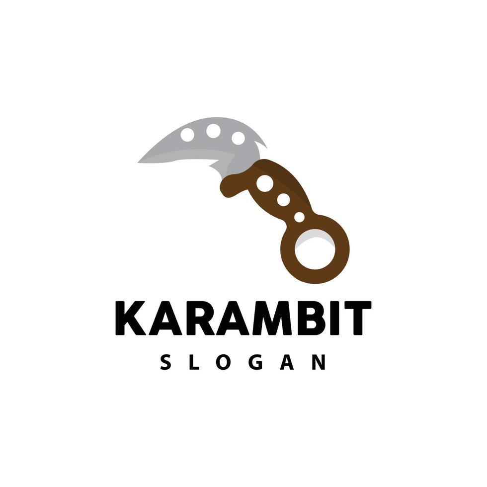 kerambit logo, Indonesia combattente arma vettore, ninja combattente attrezzo semplice disegno, modello illustrazione simbolo icona vettore