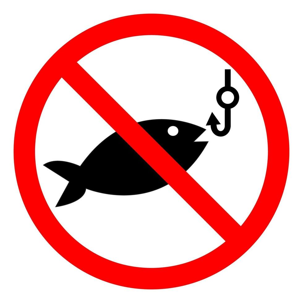 nessun segno di simbolo di pesca isolare su sfondo bianco, illustrazione vettoriale eps.10