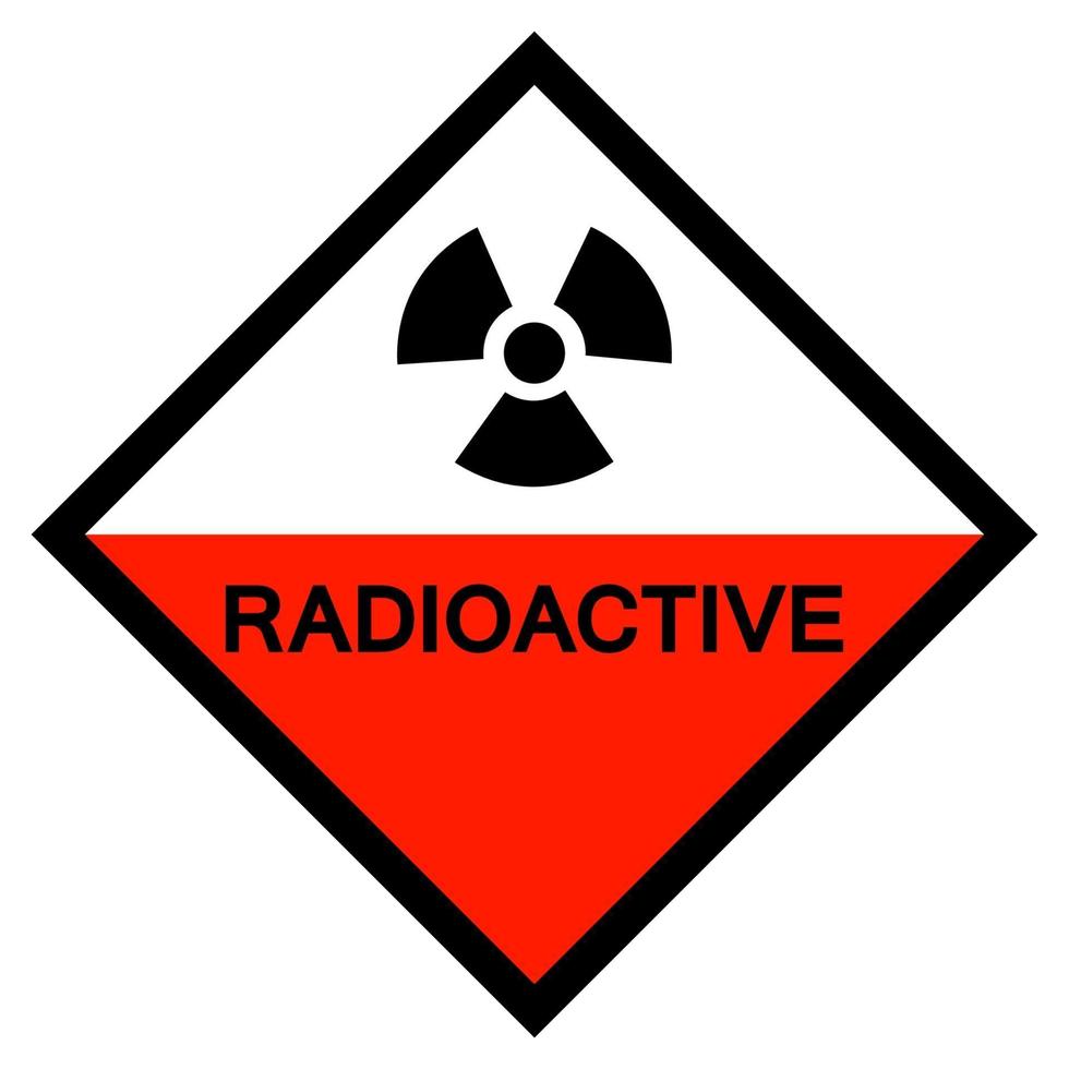 segno di simbolo radioattivo isolato su sfondo bianco, illustrazione vettoriale eps.10
