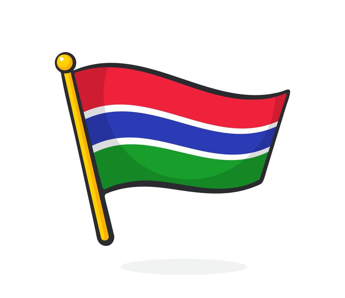 cartone animato illustrazione di bandiera di il Gambia vettore