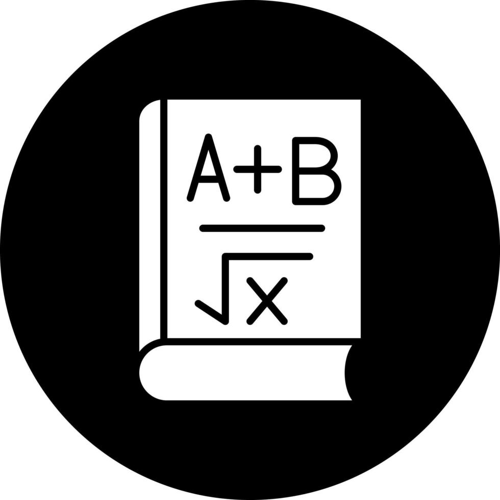 algebra libro vettore icona stile