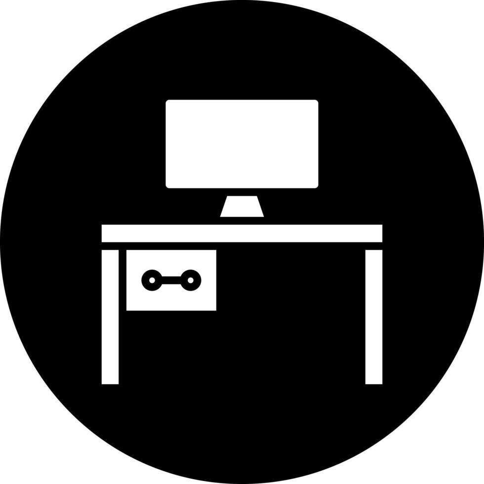 ufficio scrivania vettore icona stile