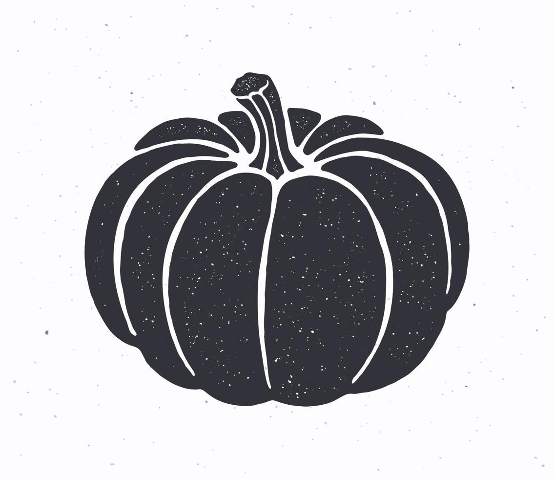 silhouette di zucca con stelo. vettore illustrazione. simbolo di Halloween e ottobre Festival