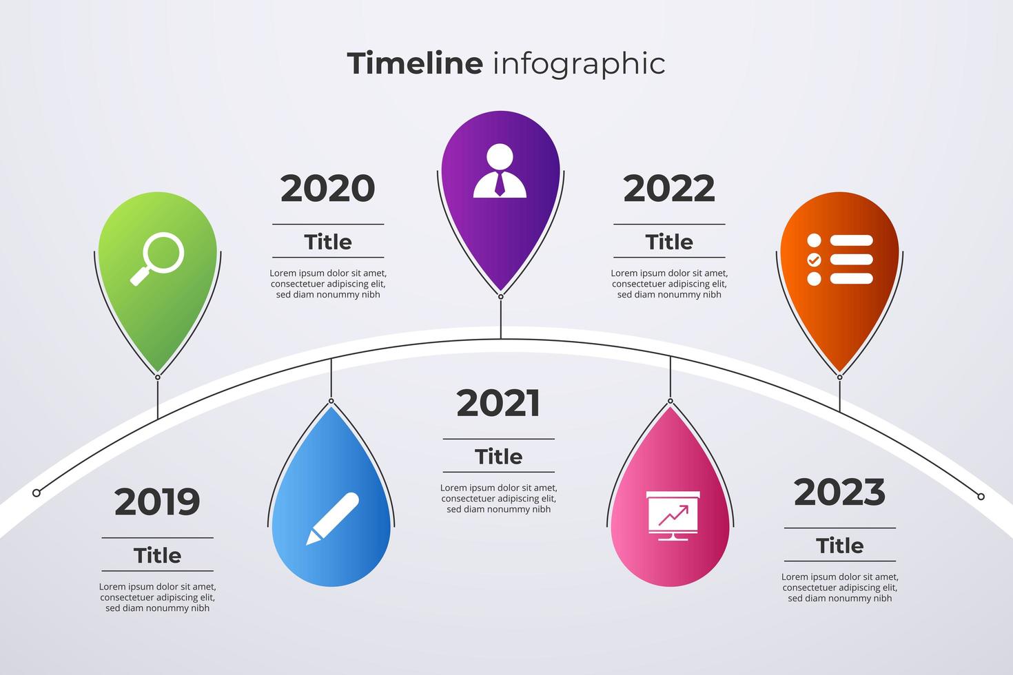 modello di infografica timeline. pietra miliare o concetto di diagramma di processo. vettore