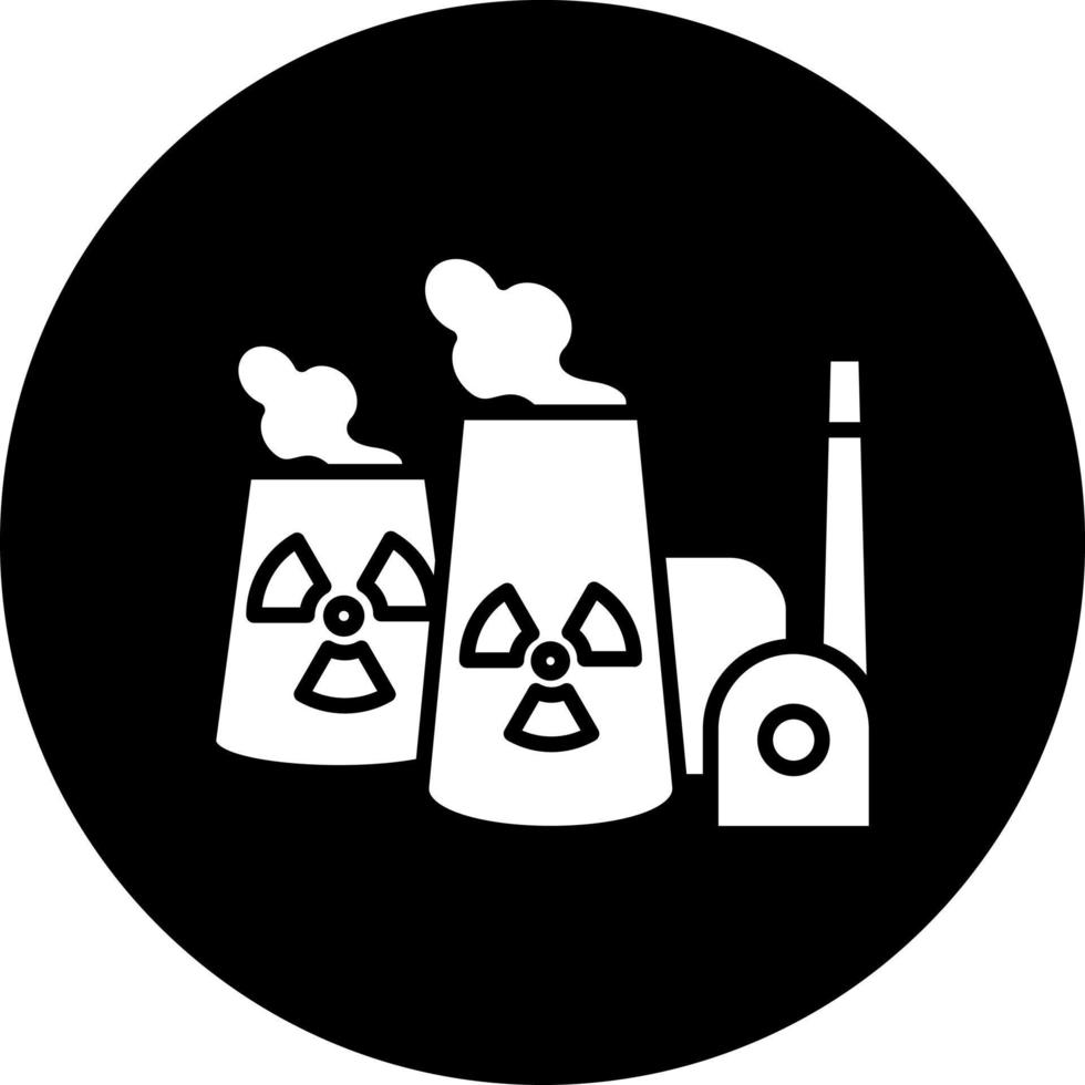 nucleare energia pianta vettore icona stile