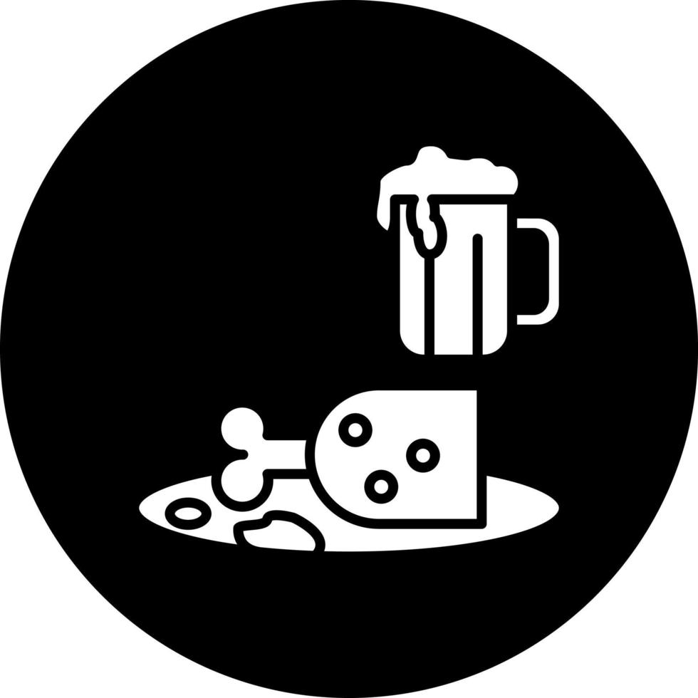 cibo e birra vettore icona stile