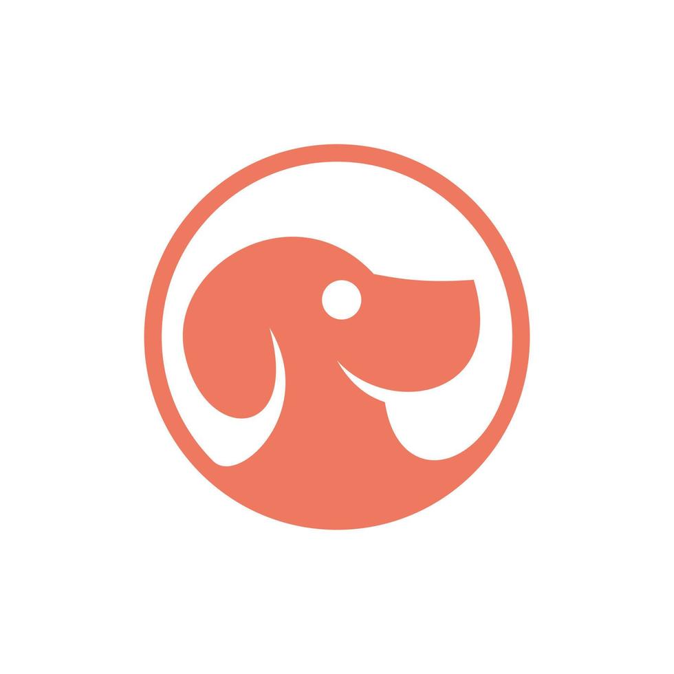 animale cucciolo cane testa cerchio moderno logo vettore