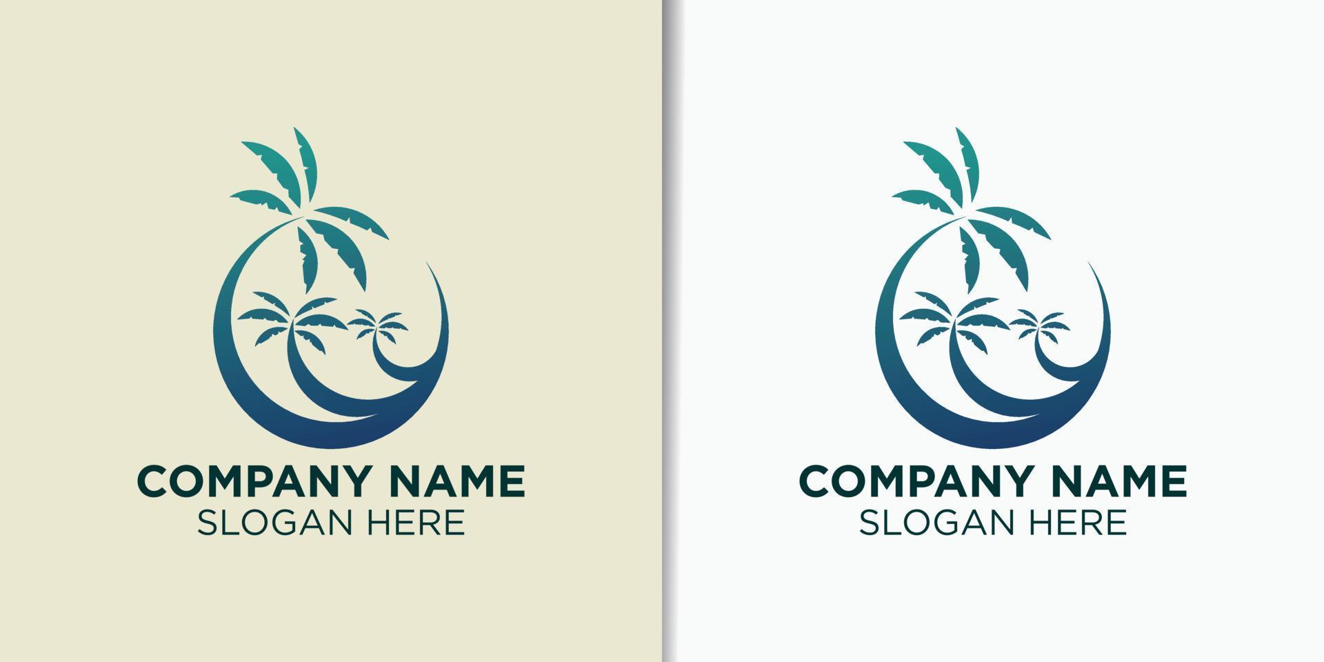 viaggio e vacanza logo design vettore