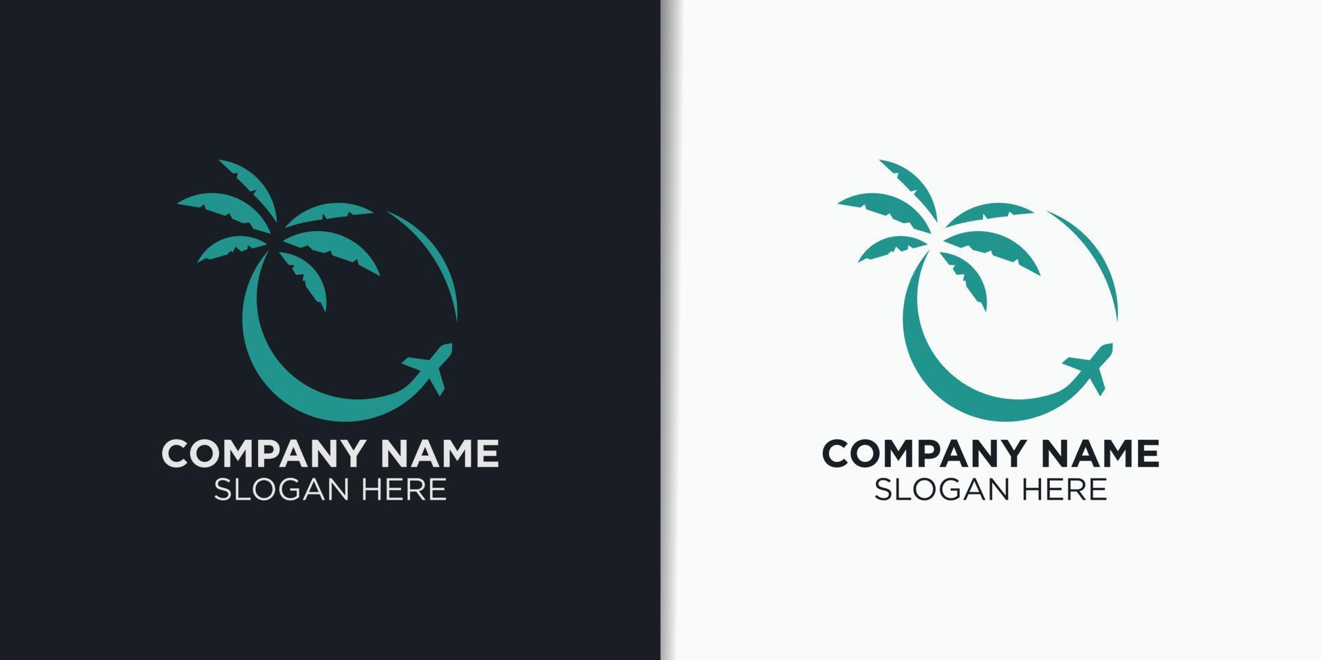 viaggio e vacanza logo design vettore