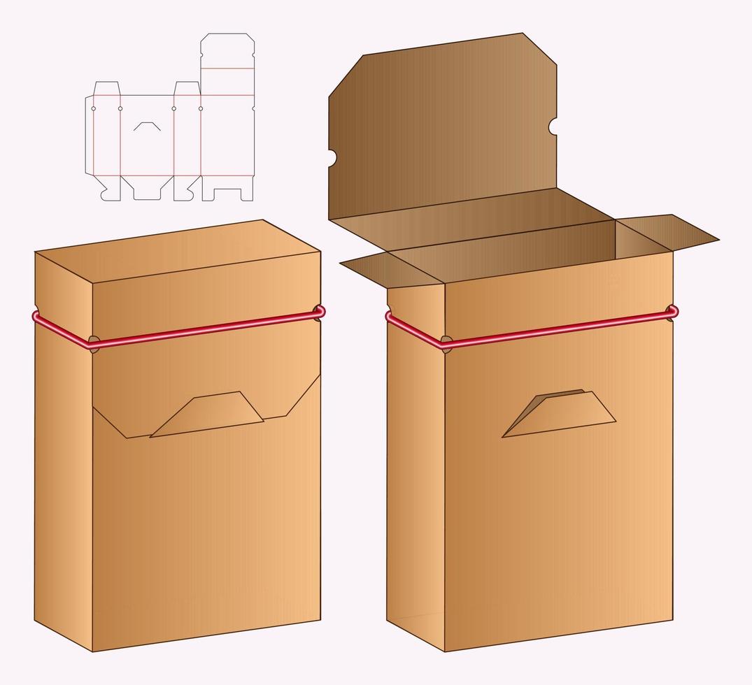 webbox packaging fustellato modello di progettazione. Modello 3d vettore