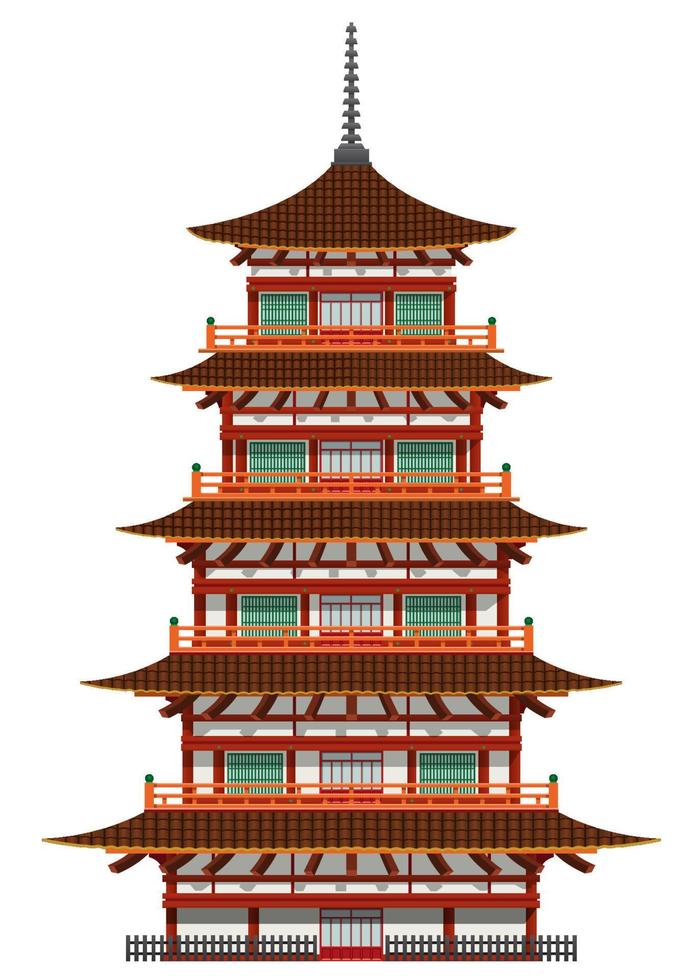 edificio della pagoda giapponese vettore