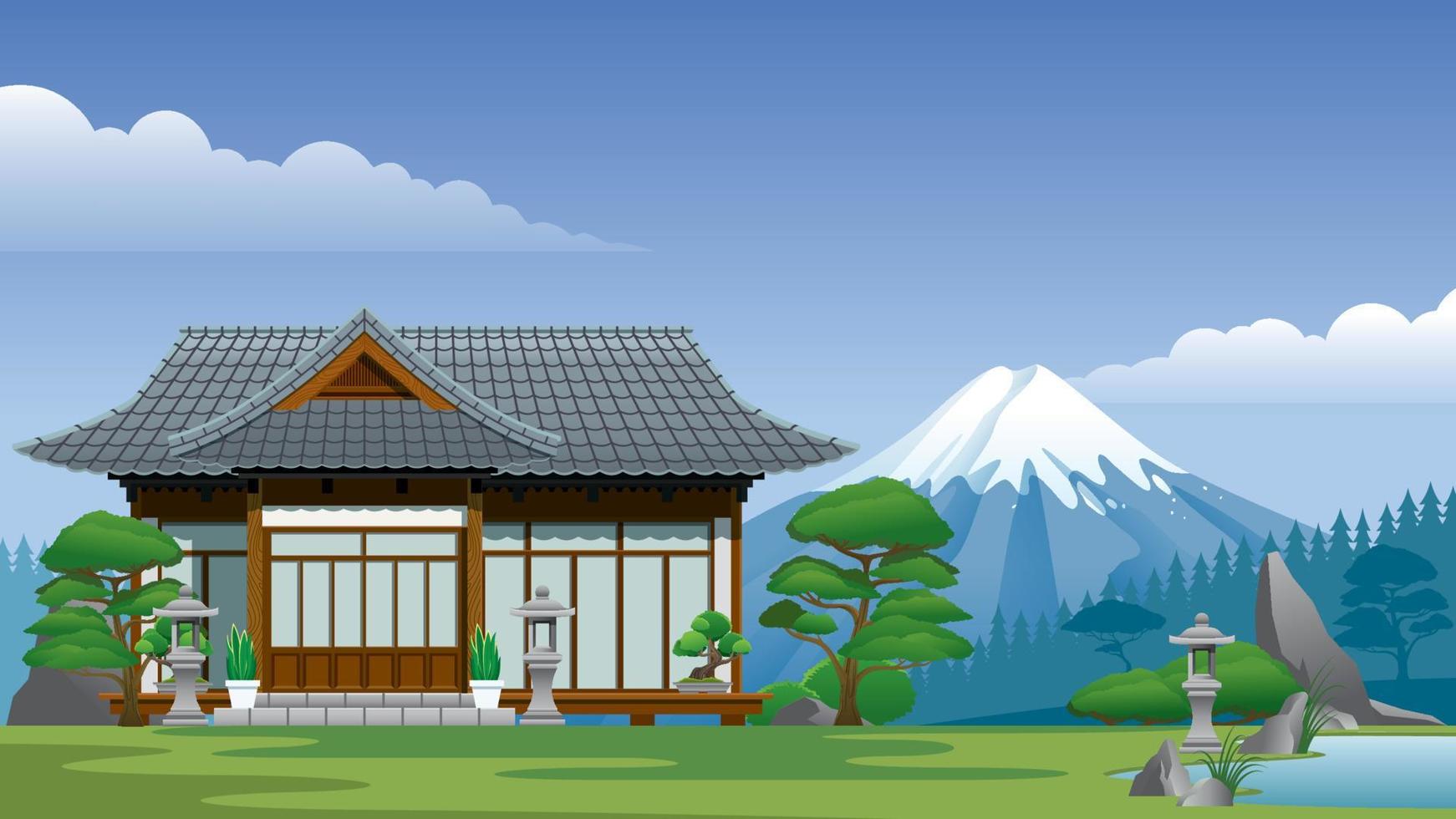 Giappone tradizionale casa vettore