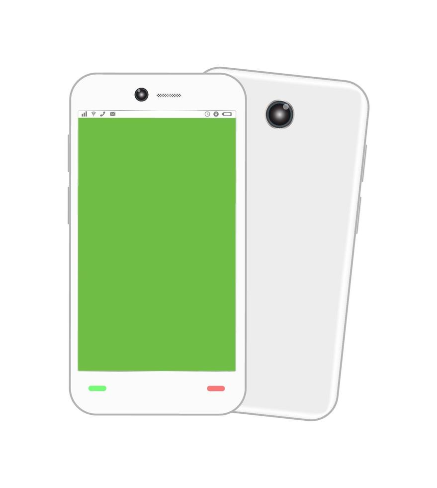 smartphone con schermo verde vuoto vettore