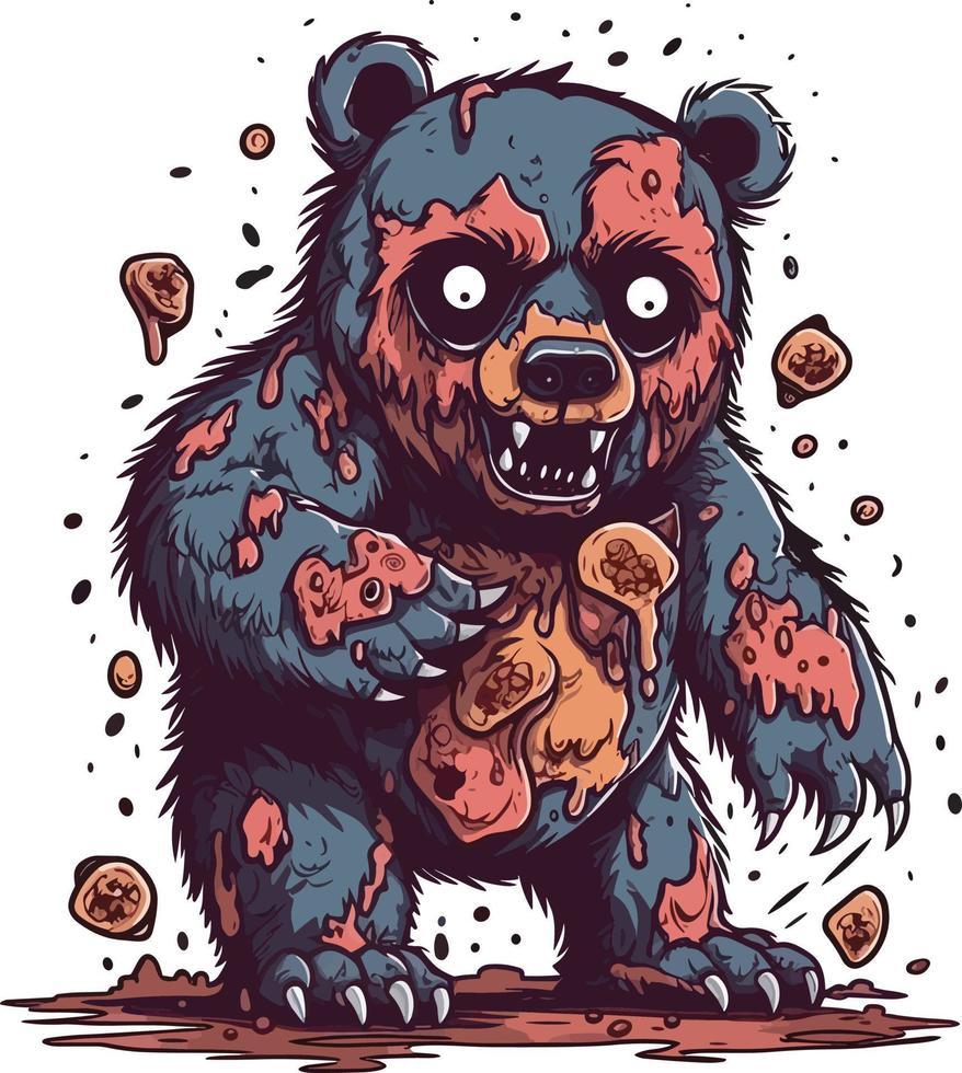 zombie orso vettore design per Stampa