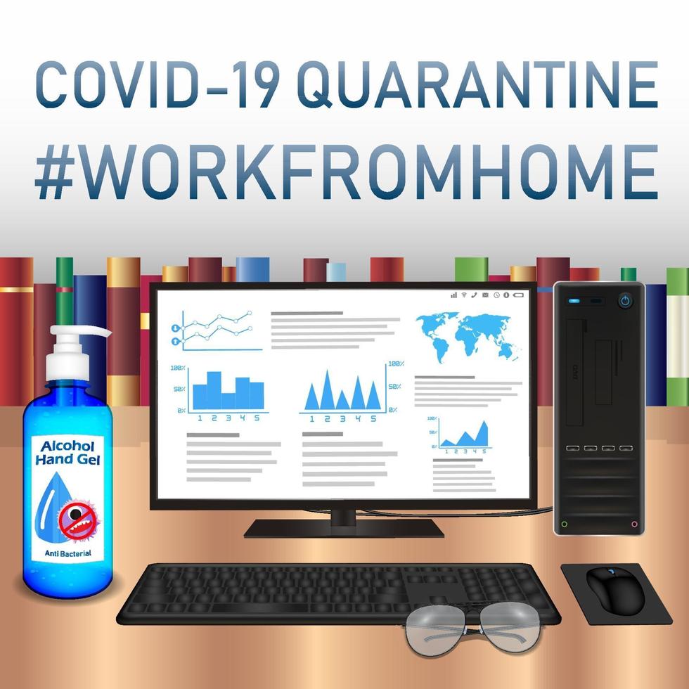 lavorare da casa quarantena del coronavirus covid-19 vettore