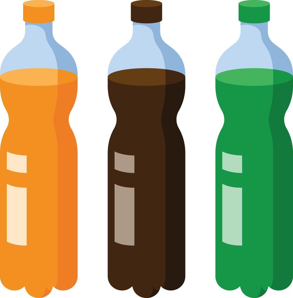 vettore Immagine di bibita bottiglie nel diverso colori