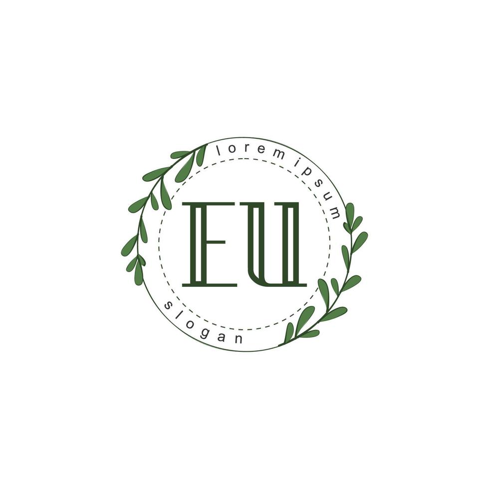 Unione Europea iniziale bellezza floreale logo modello vettore