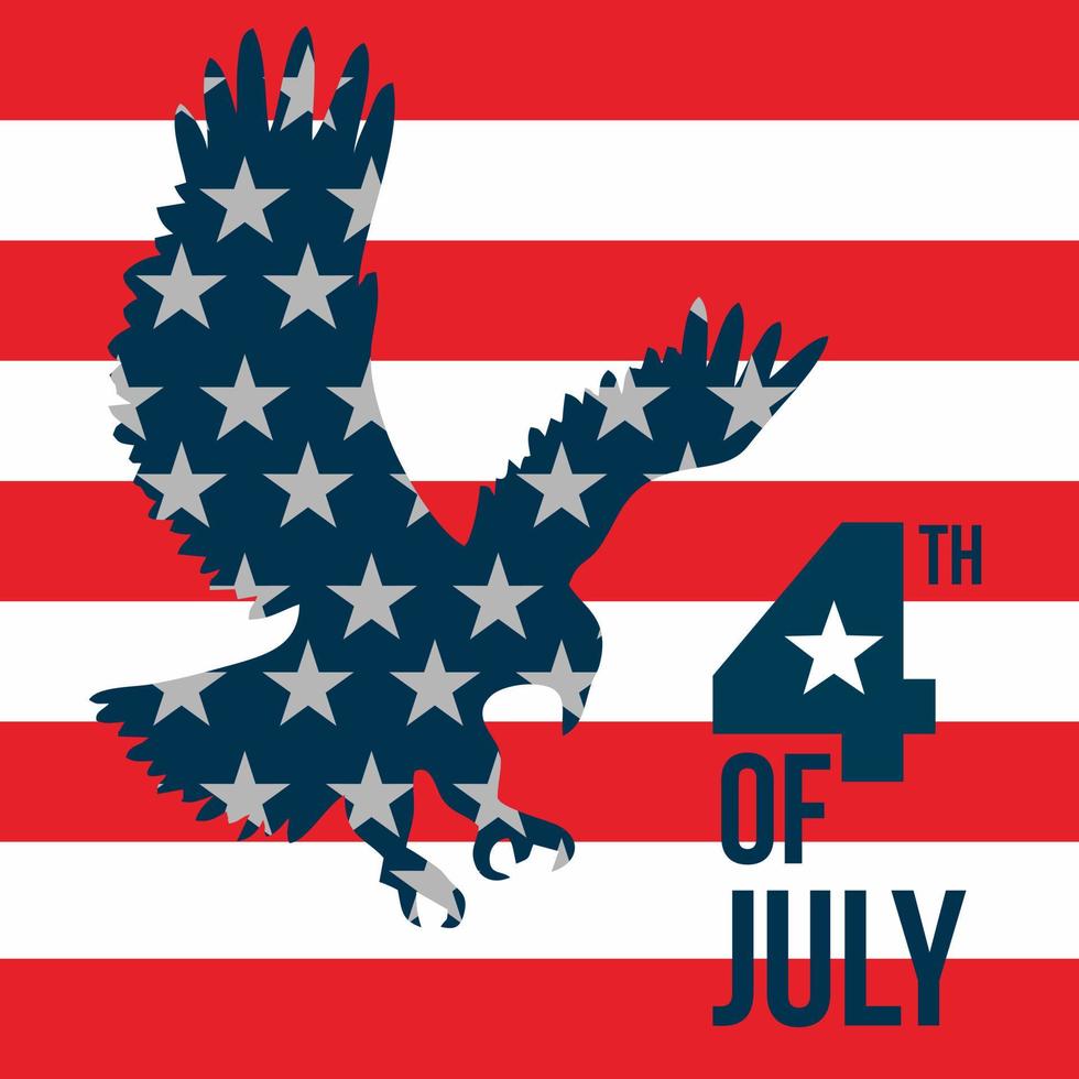 contento Stati Uniti d'America indipendenza giorno 4 th luglio. saluto carta e manifesto vettore design