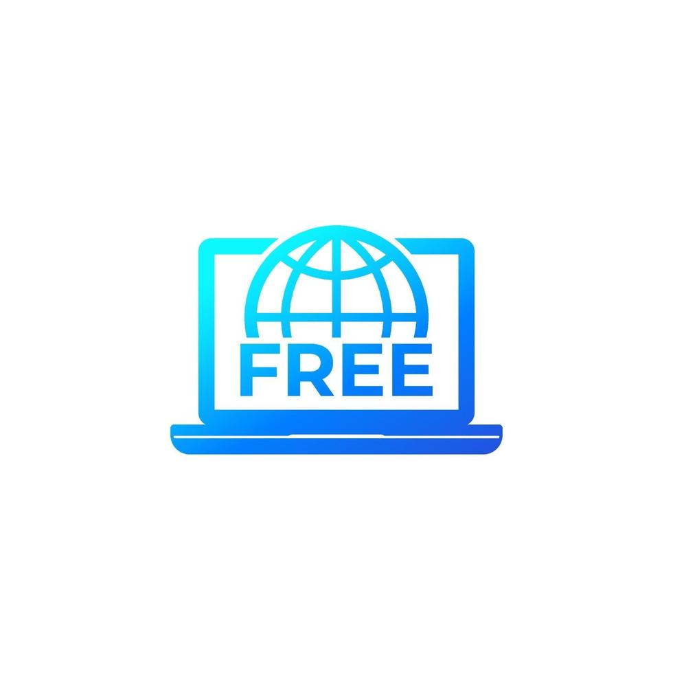 web gratuito, icona di accesso a Internet, vettore