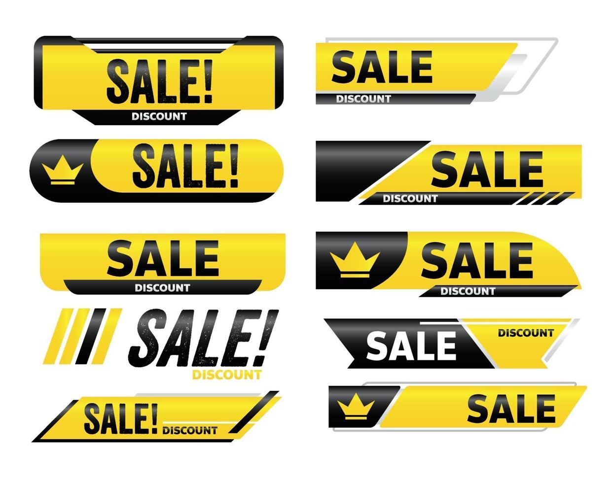 vendita banner giallo promozione tag design per il marketing vettore