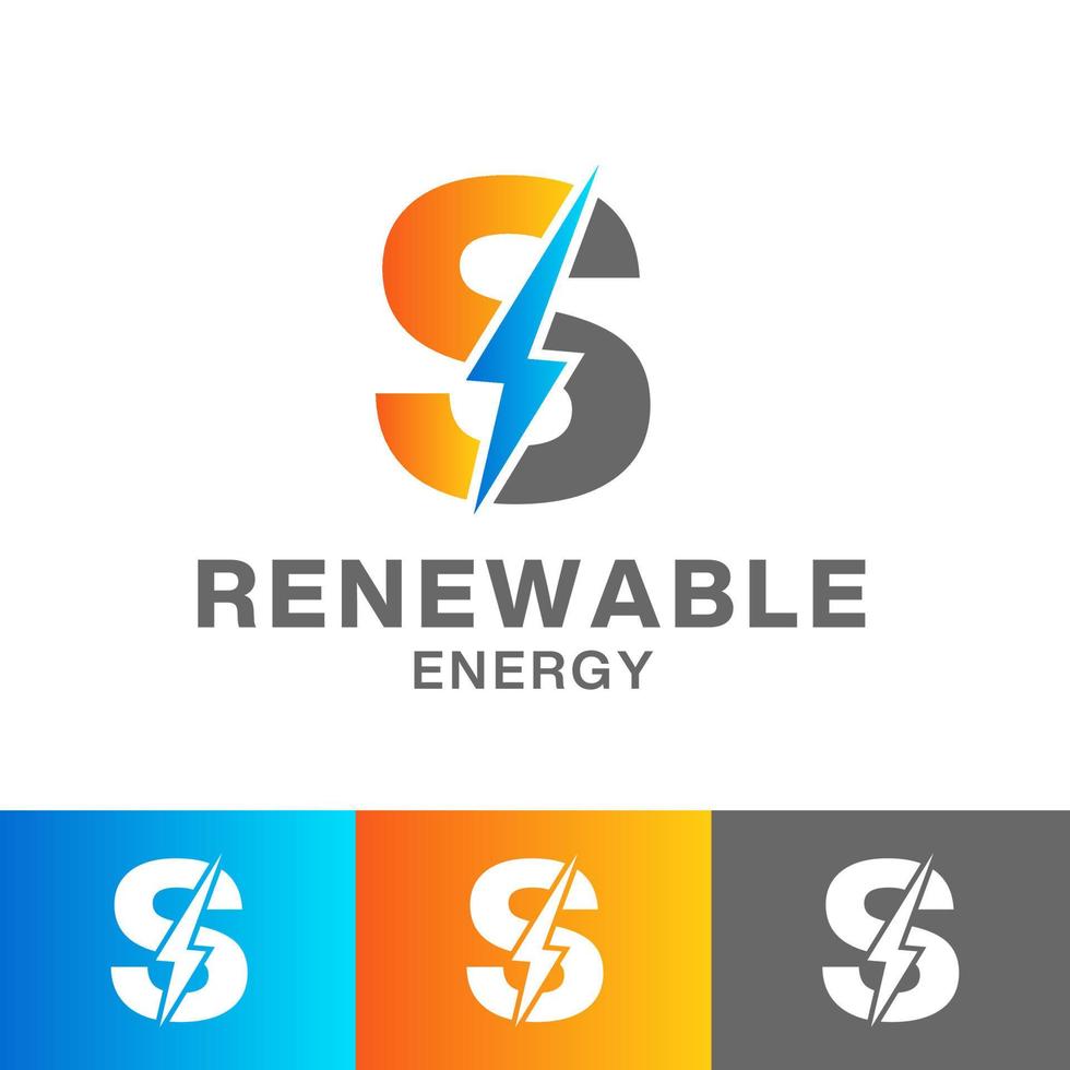 S lettera rinnovabile energia logo design vettore