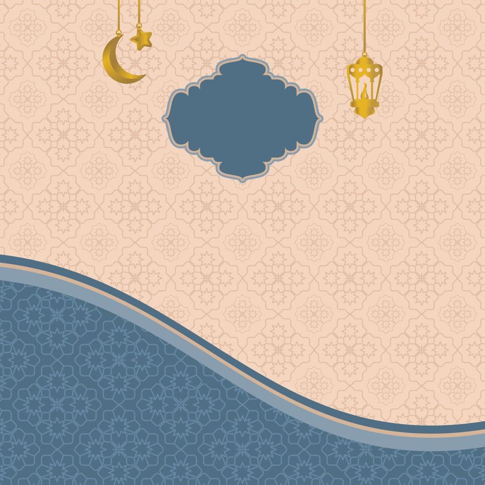 islamico giorno vendita manifesto modello con gratuito spazio per testo. esso ha mandala ornamenti, lanterne, Luna e stelle. design per striscioni, saluto carte, sociale media e ragnatela. vettore
