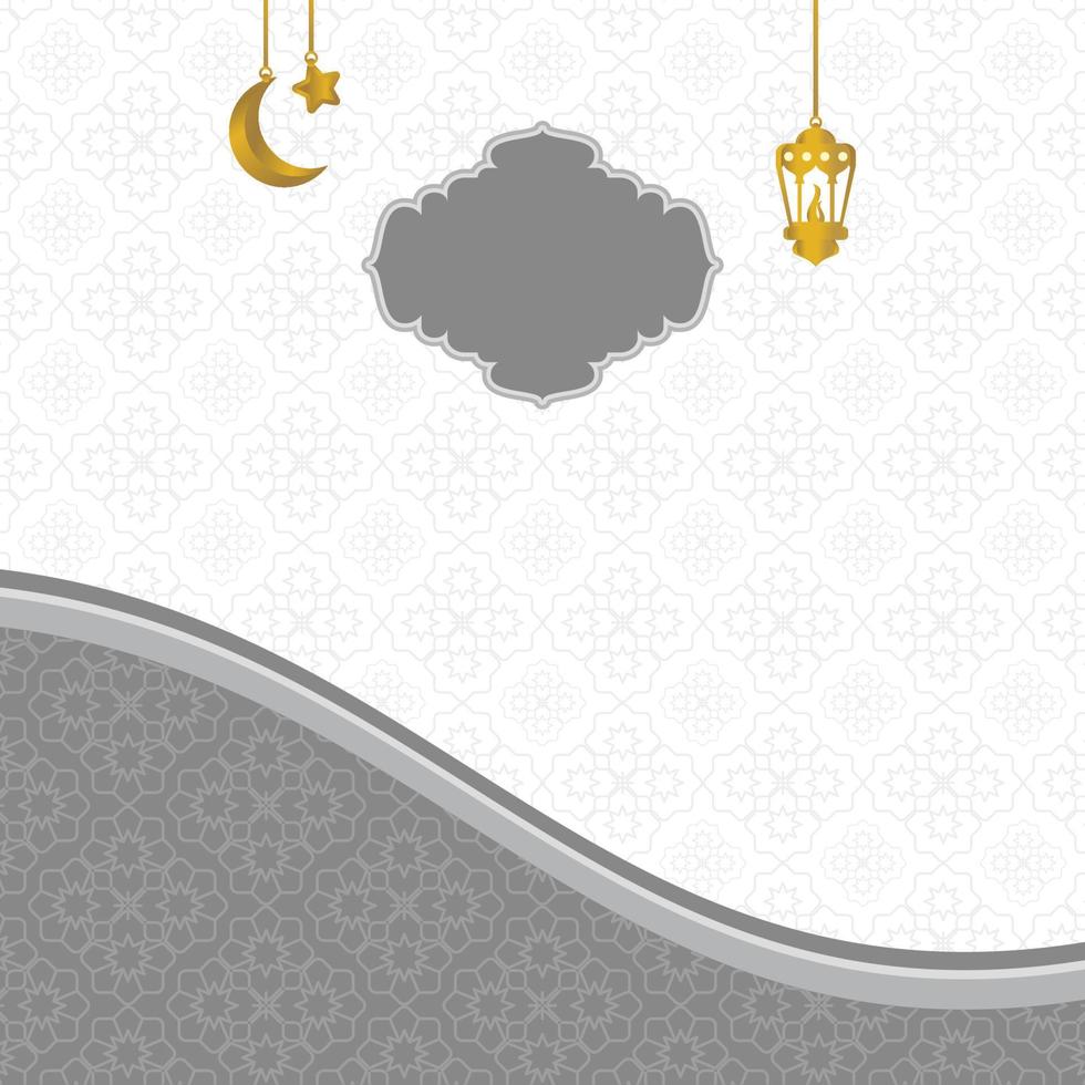 islamico giorno vendita manifesto modello con gratuito spazio per testo. esso ha mandala ornamenti, lanterne, Luna e stelle. design per striscioni, saluto carte, sociale media e ragnatela. vettore
