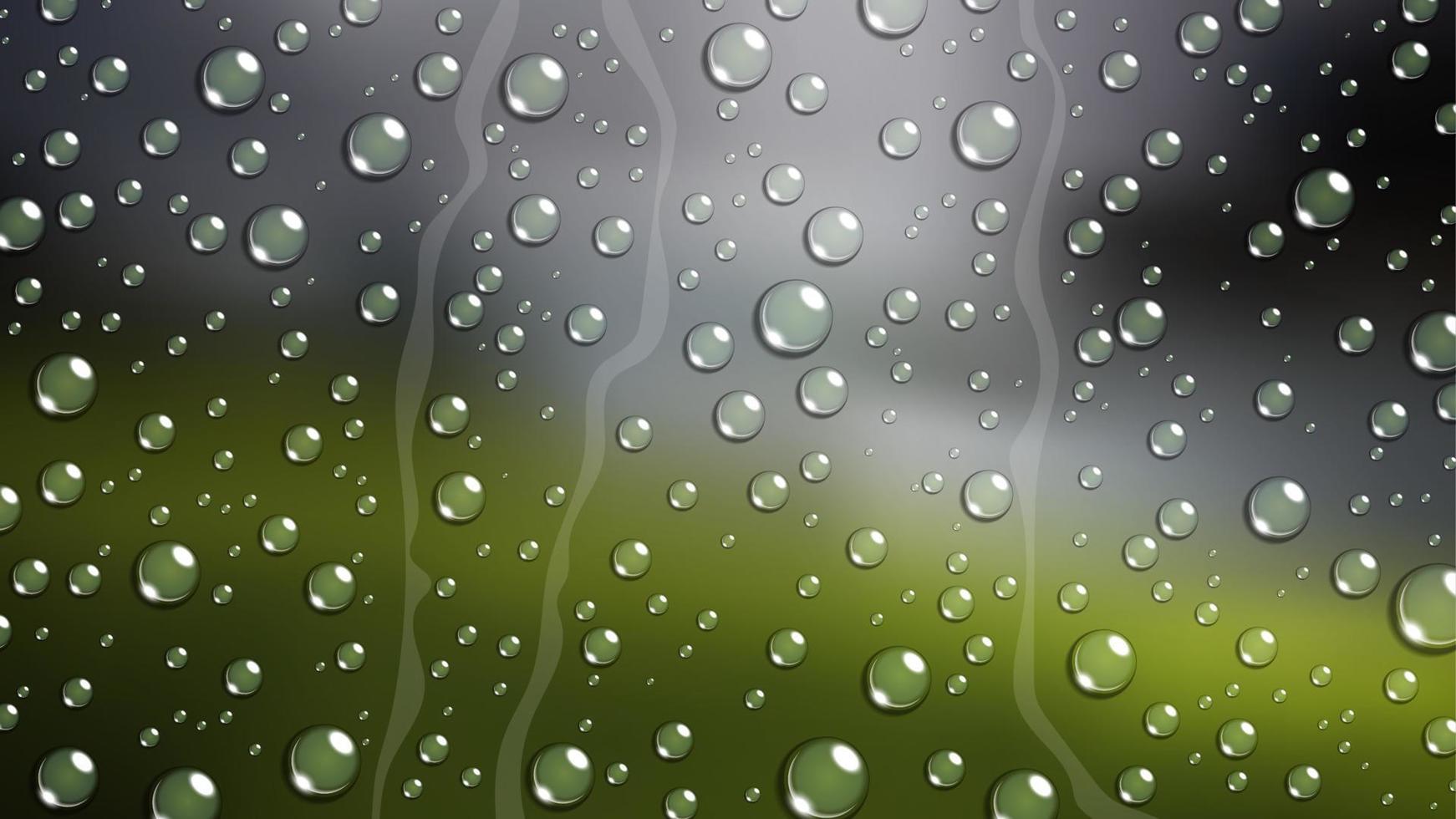 pioggia far cadere su parabrezza auto finestra con sfocato natura, vettore illustrazione