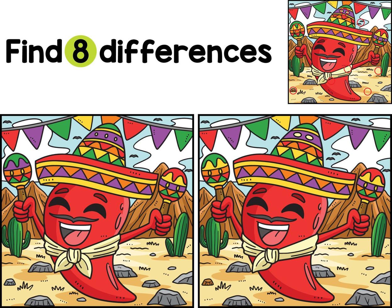 cinco de mayo jalapeno trova il differenze vettore