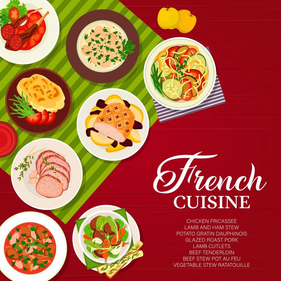 francese cucina pasti menù vettore copertina pagina